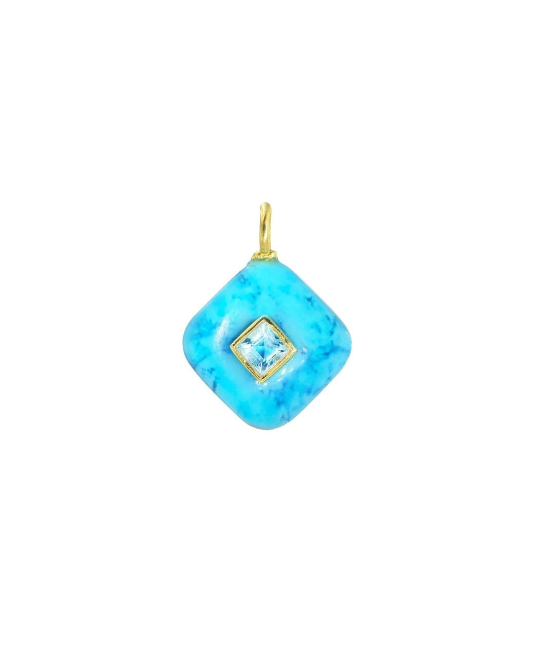 KAMARIA Blue Howlite Gemstone Pendant With Topaz