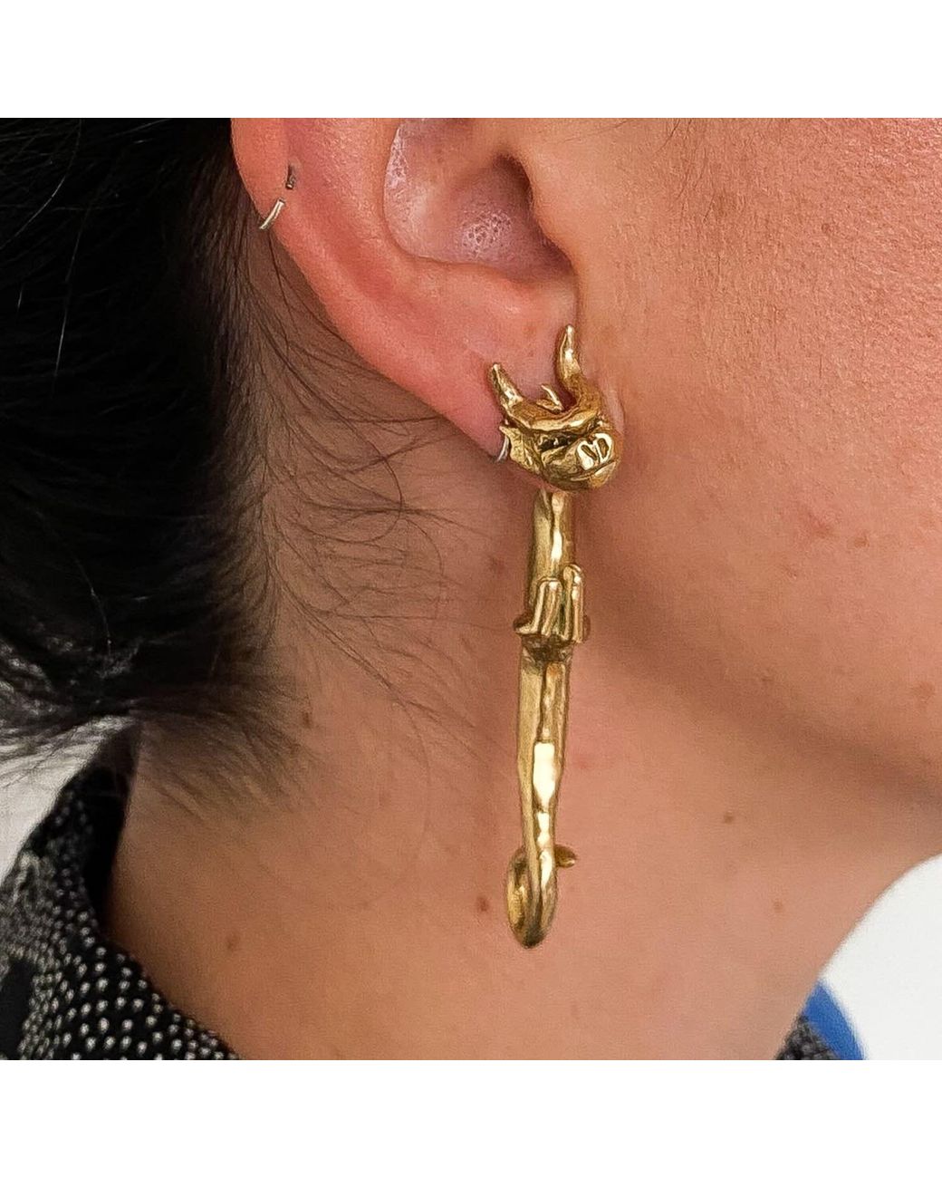 Raxada Metallic Cuélebres Earrings Plated