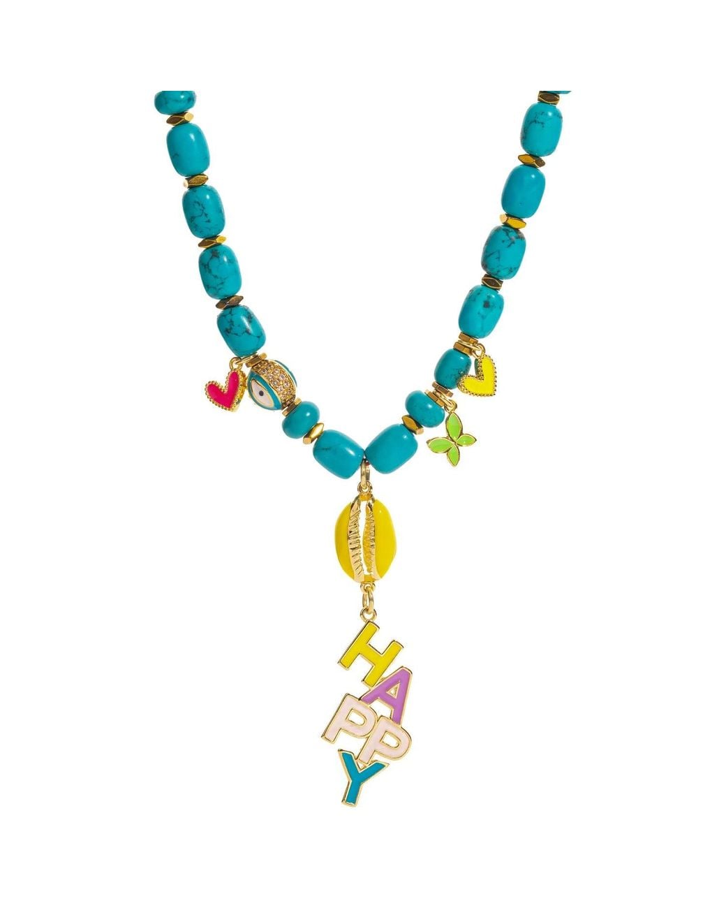 Ebru Jewelry Metallic Color Me Happy Beaded Charm Necklace