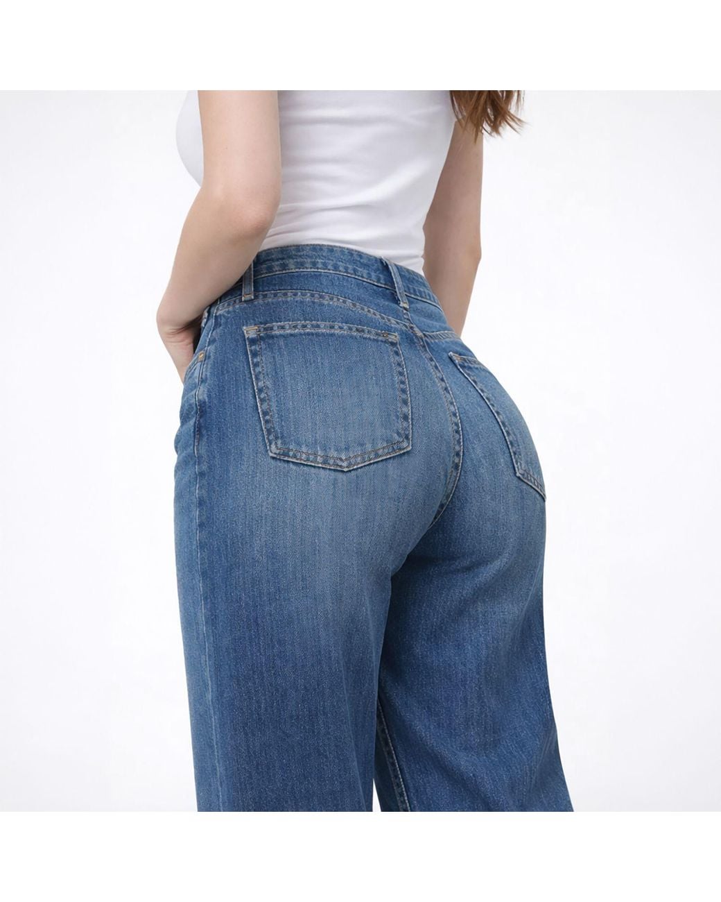 NOEND Blue Kallie Relaxed Curve Jean