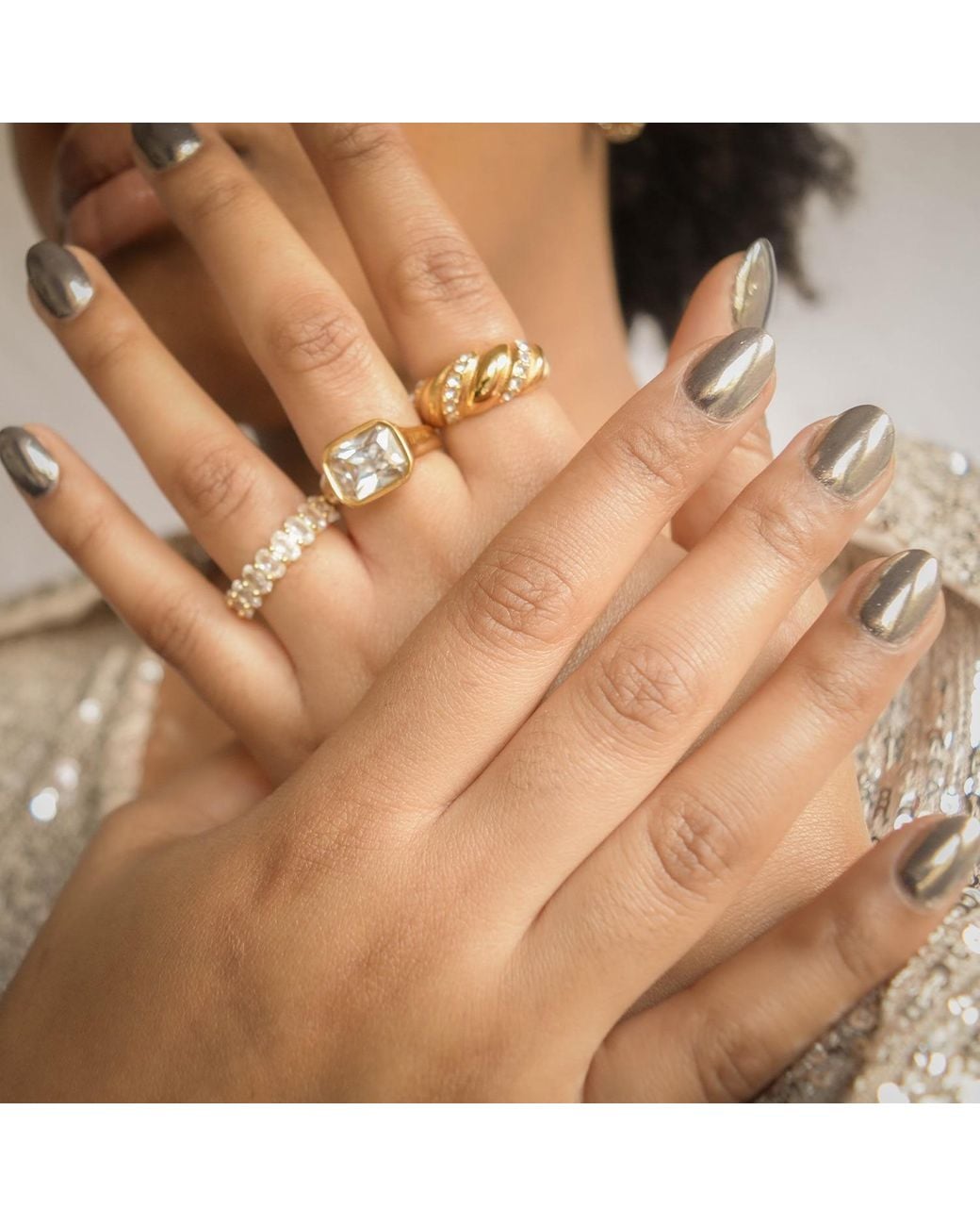 Superdivajewellery Yellow Clear Moon Ring