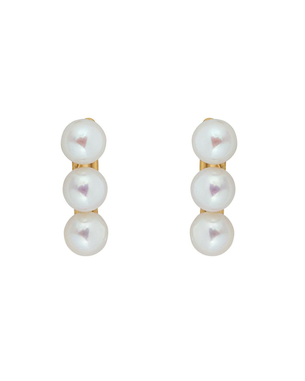 Ora Pearls White Aetia Trio Pearl Hoop Earrings