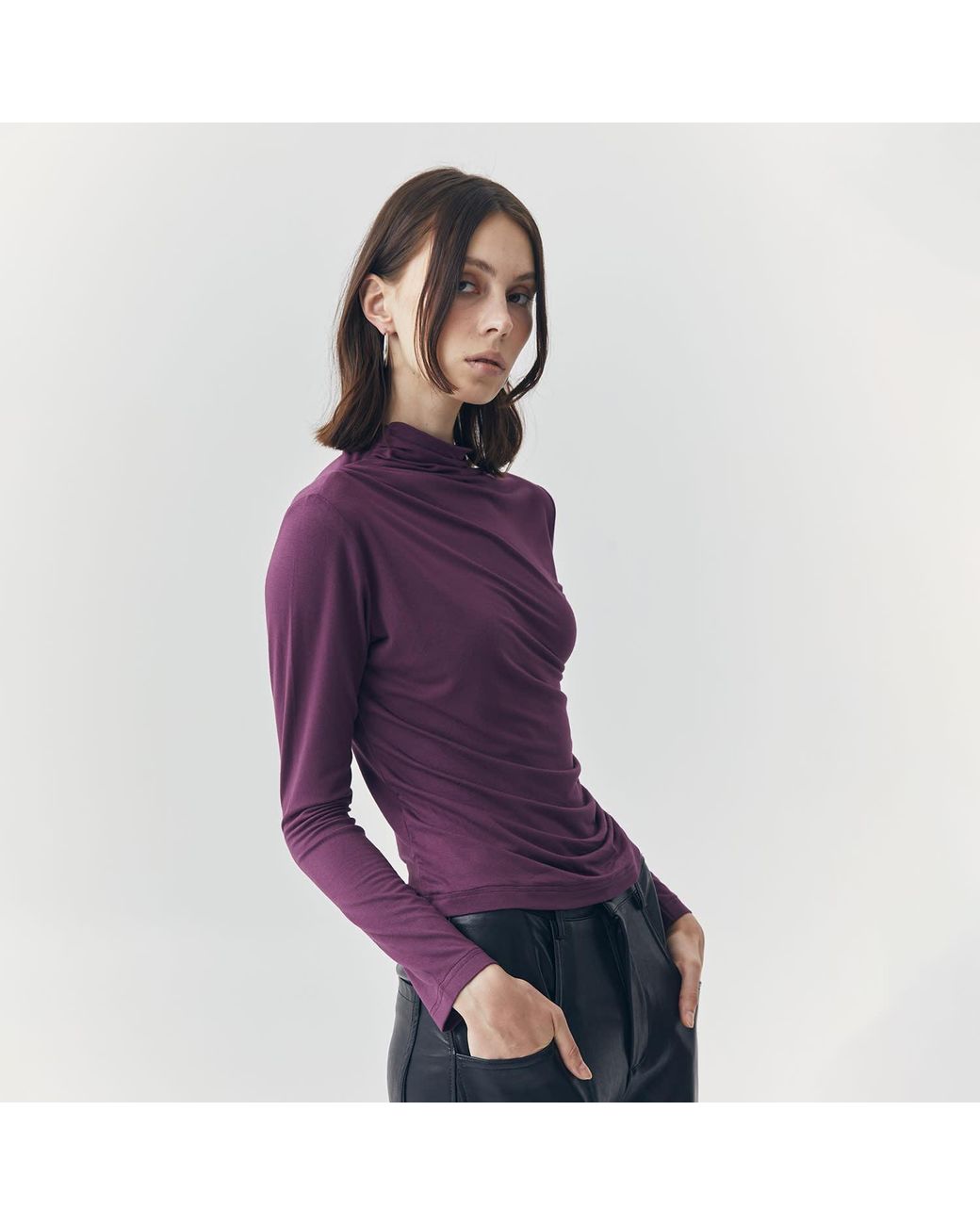 Ats the Label Purple Mira Plum Long Sleeve Top