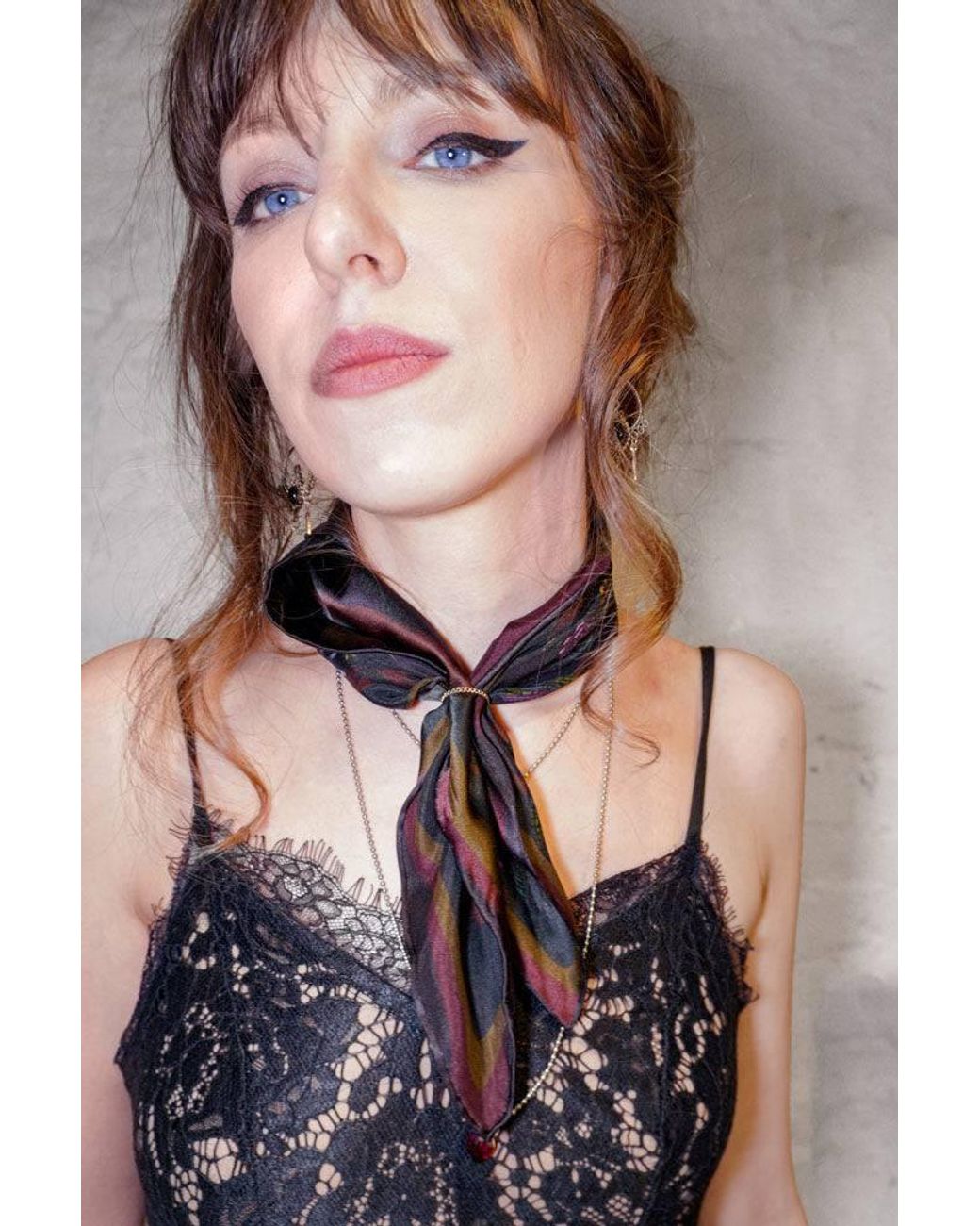 Natalia Petruch Black Mountain Flowers Silk Handkerchief