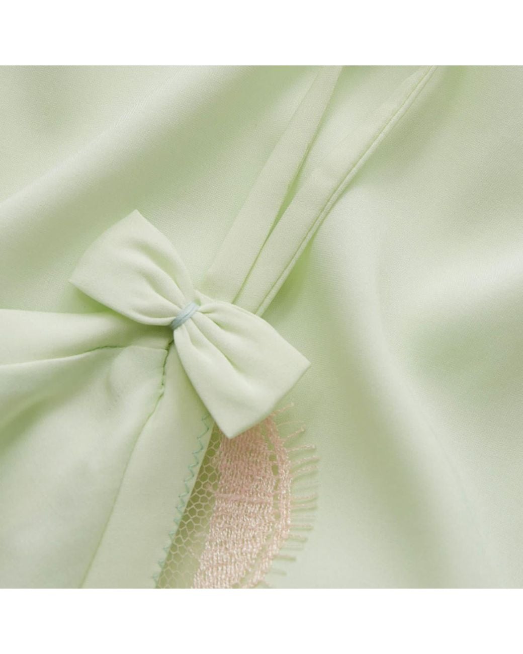 Lisa The Label Green Bow Belle Mint Silk Shell Slip Dress
