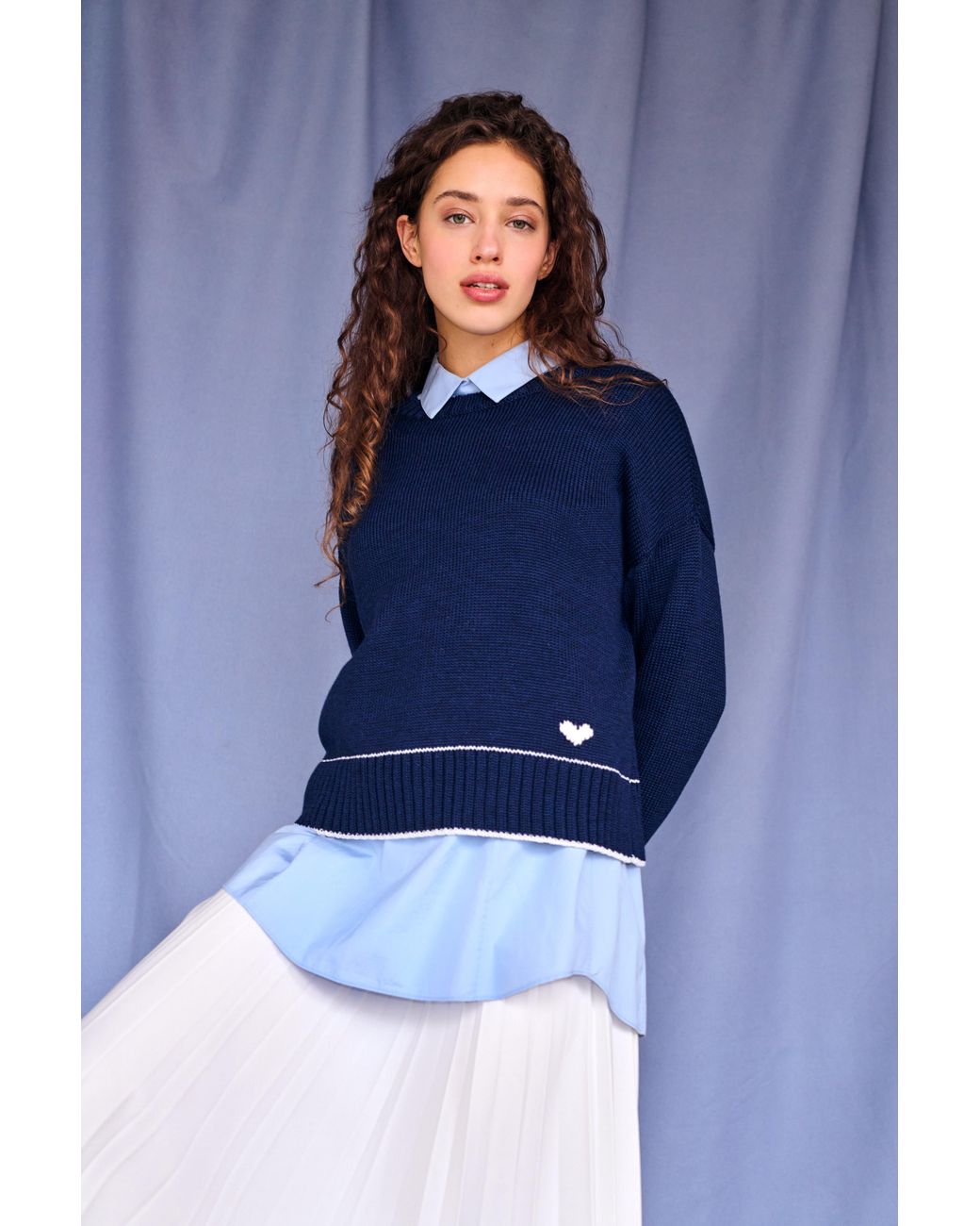 Gigi Knitwear Blue Lara Charm Sweater
