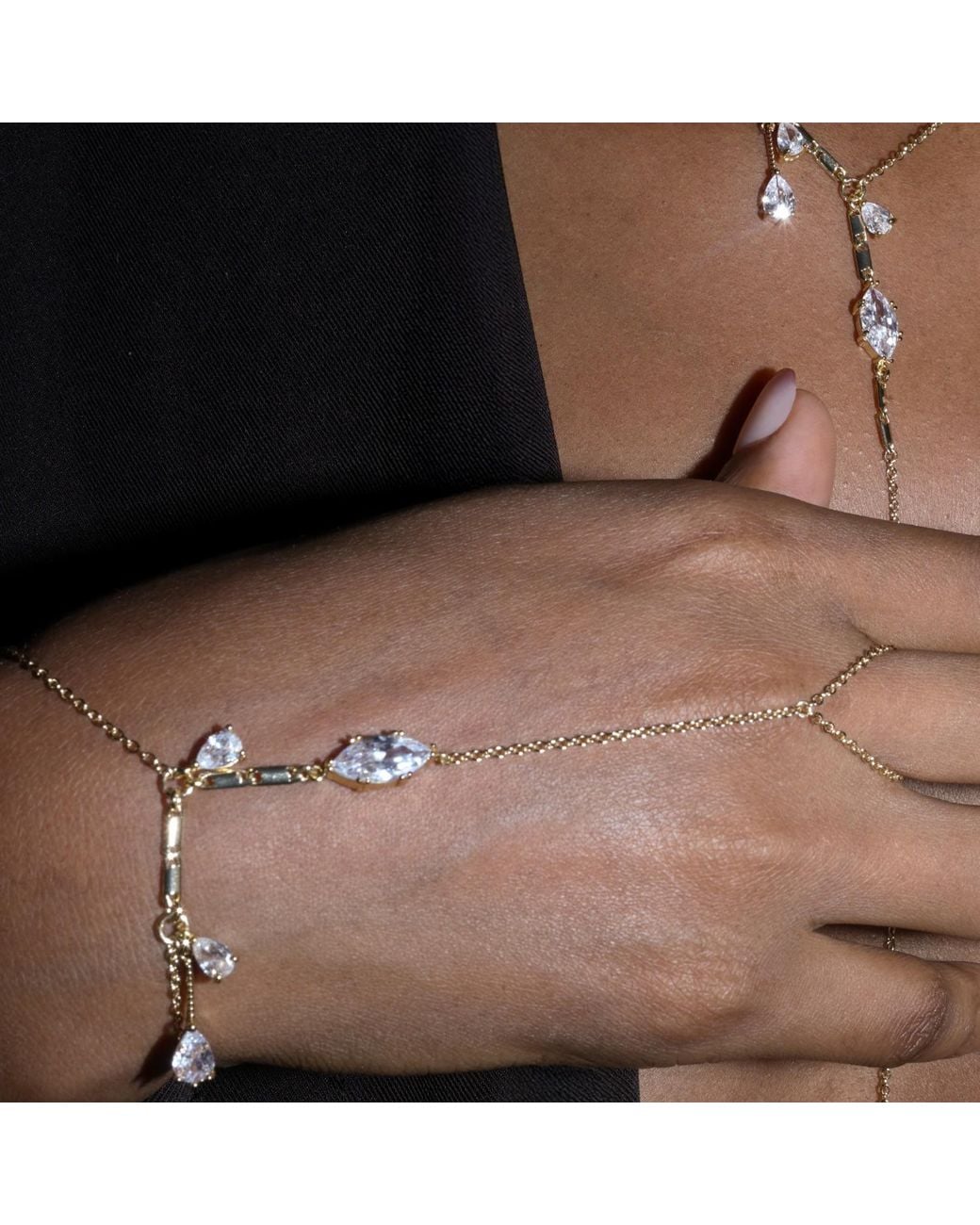 Studio Baloge Metallic Navette Serti Hand Chain