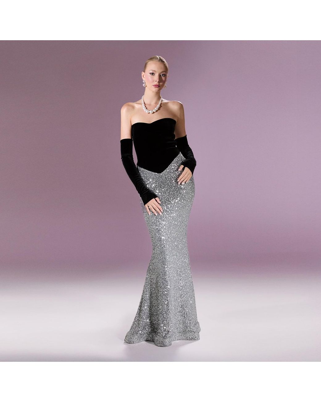 Nur Karaata Gray Splendour Icon Gown
