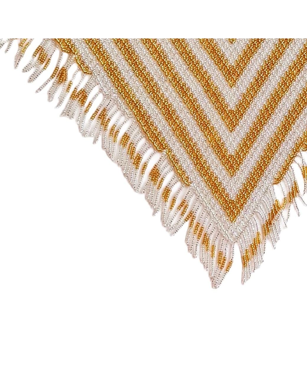 Iliana Arrazola Metallic Scarf Fringe Necklace, Glass Beads, Beaded Jewelry