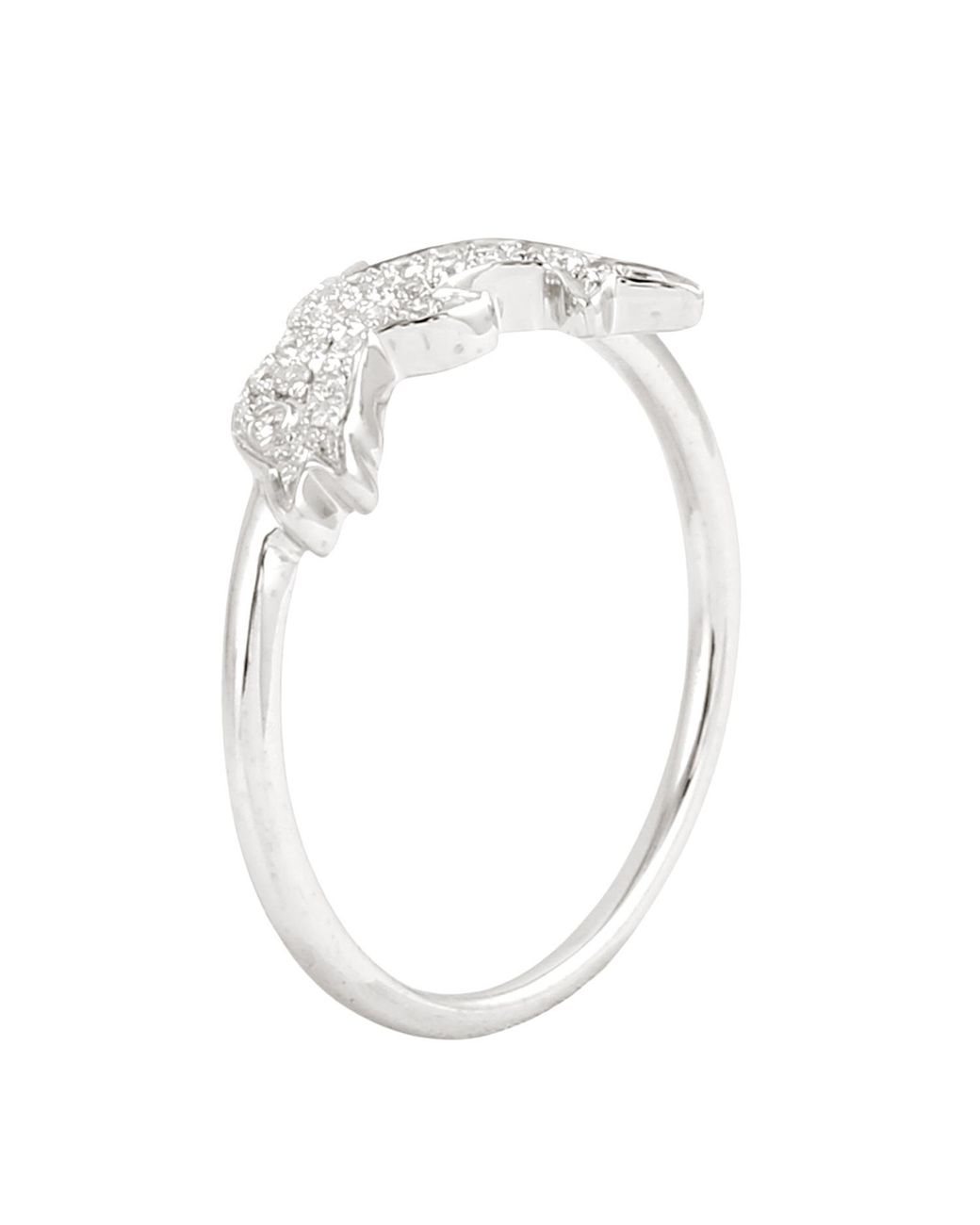Artisan White Diamond Dolphin Motif Ring