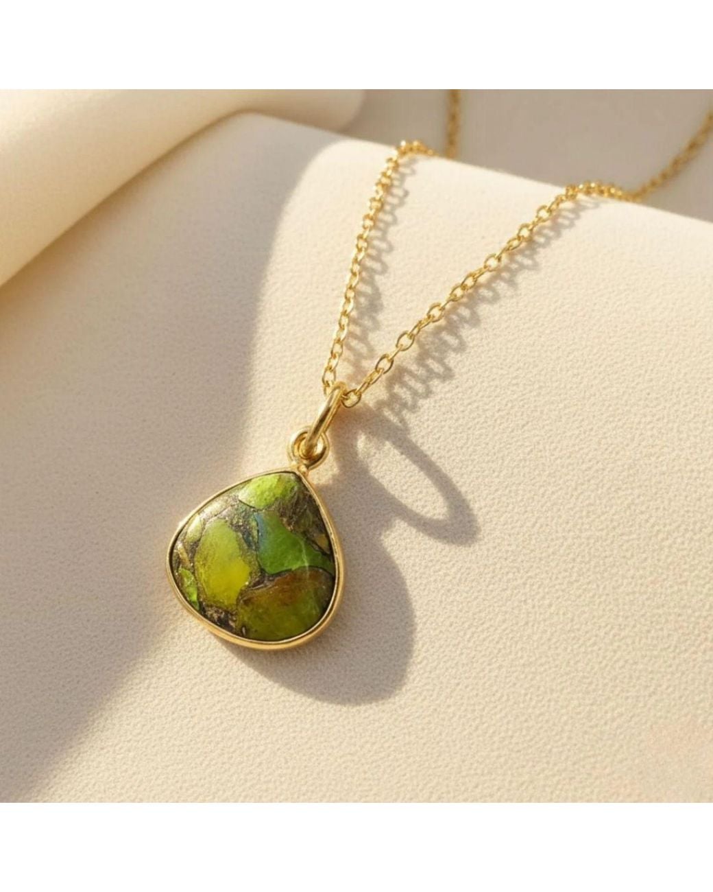 Sophelia Yellow Vermeil Plated Peridot Heart Charm August Birthstone Necklace