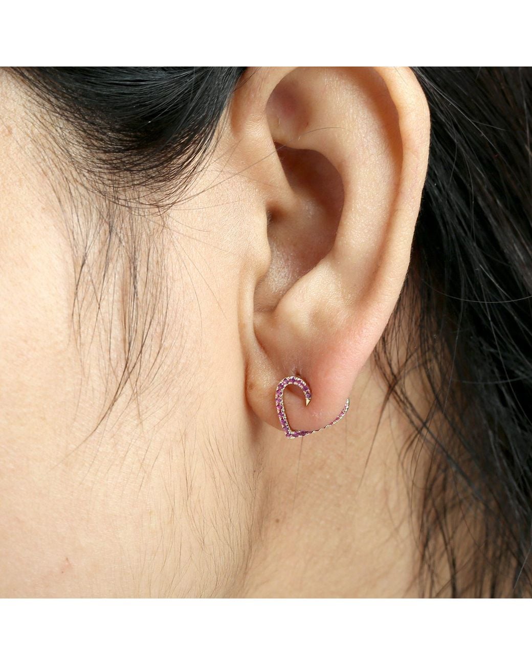 Artisan Metallic 14K Sapphire Open Heart Stud Earrings