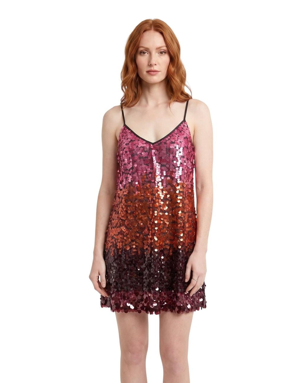 Any Old Iron Red Radiant Sequin Short Dress