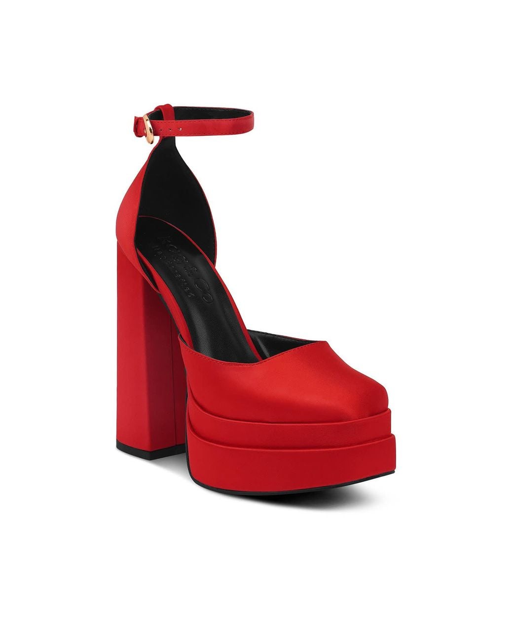 Rag & Co Red Martini Sky High Platform Sandals By Rag & Co