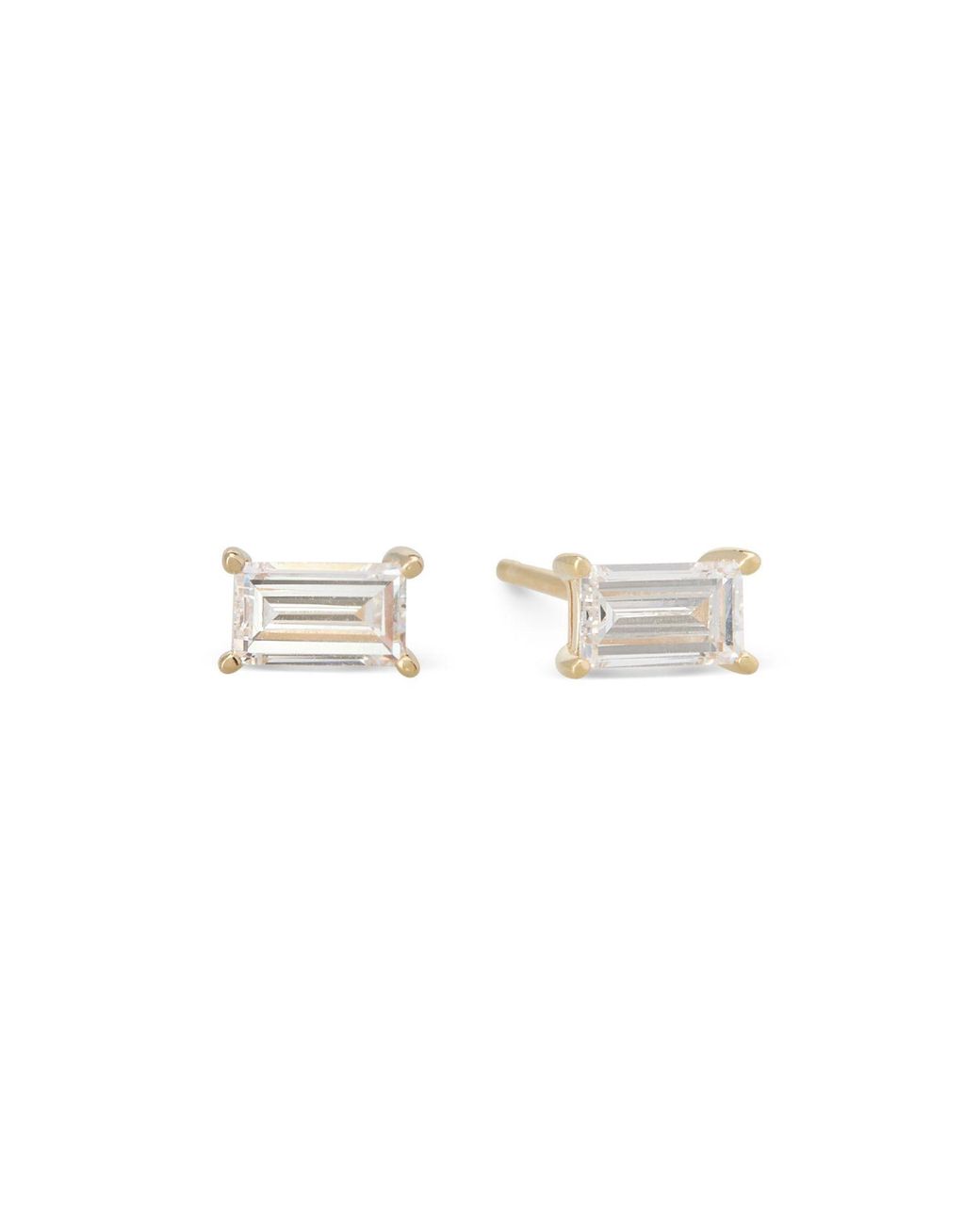 Dolcetto Designs Metallic Lab Grown Diamond Baguette Studs