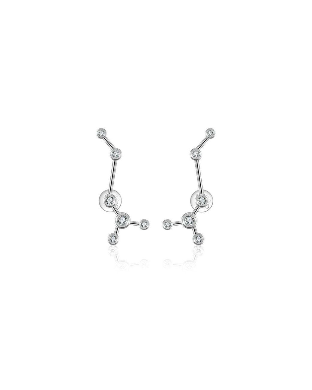 Genevieve Collection Metallic Scorpio Zodiac Constellation Earring 18K & Diamond