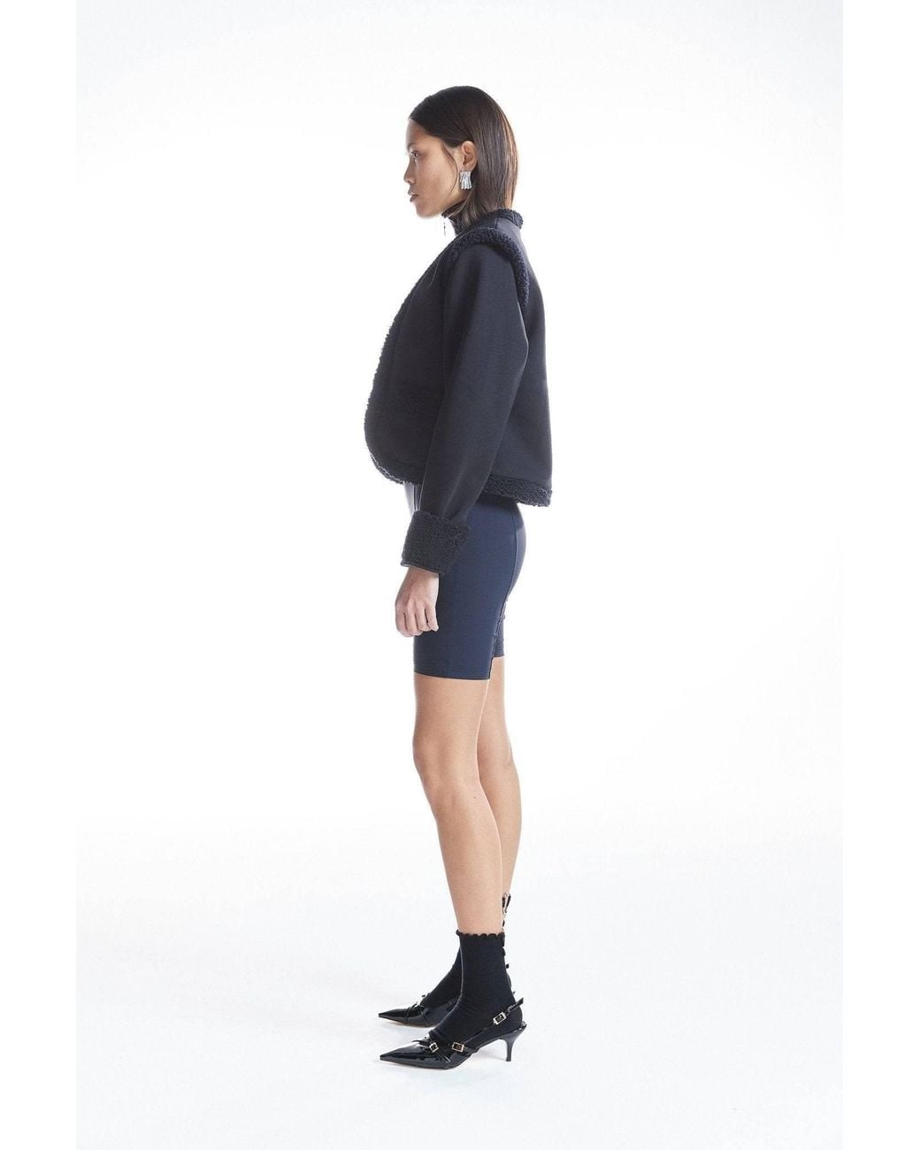 No'design Black Teddy Detail Jacket