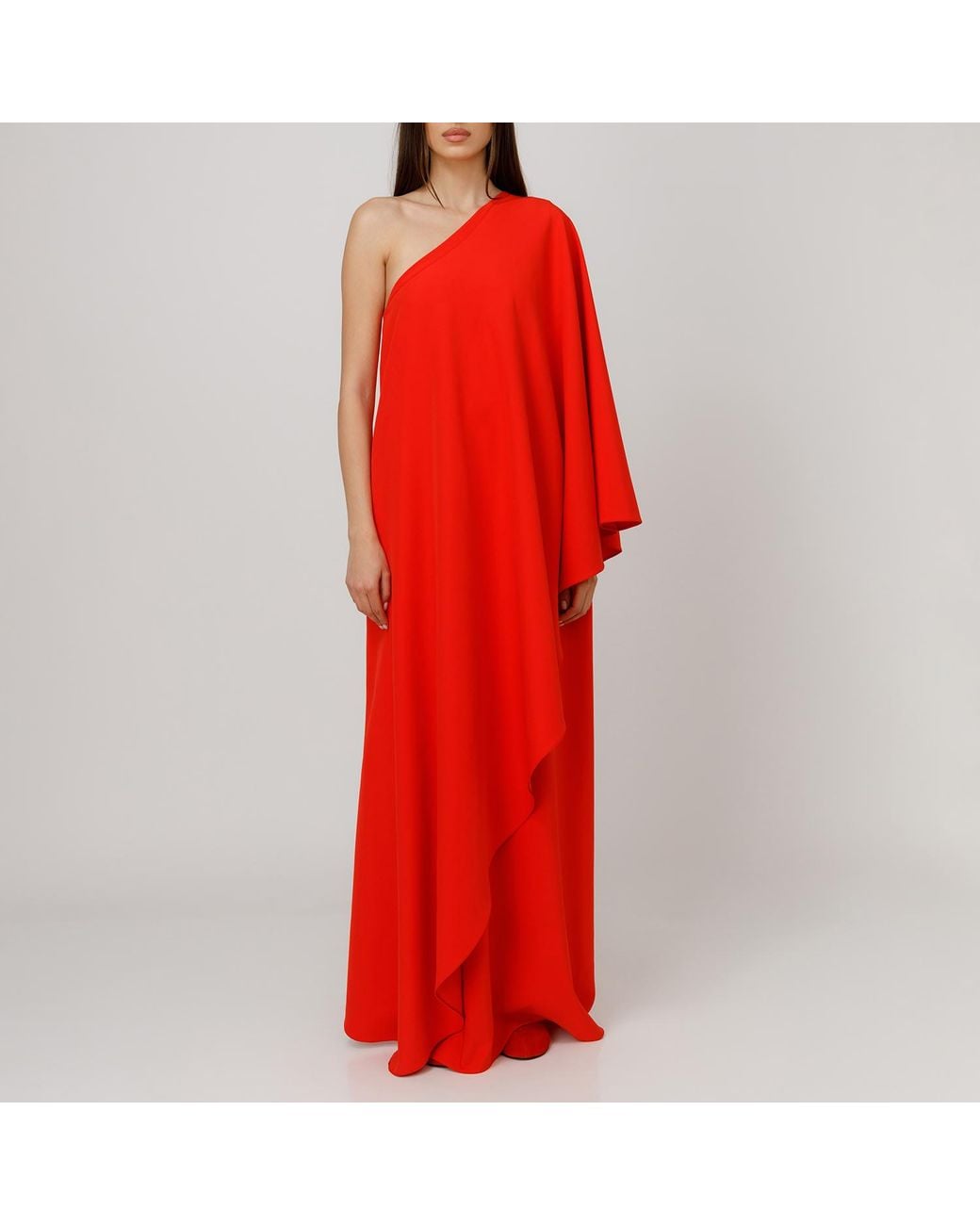 LIA ARAM Red Mono Drape Gown