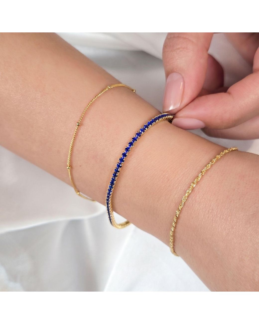 Sophelia Multicolor Sapphire September Birthstone Dainty Tennis Bracelet
