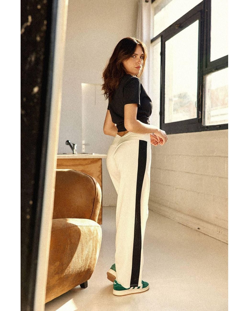 Marianne by Marie Jordane Natural Dylan Wide-Leg Pants
