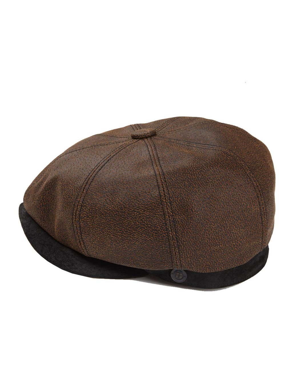 Dasmarca Hats Brown Oliver Rust Leather Bakerboy Newsboy Peaky Cap For for men