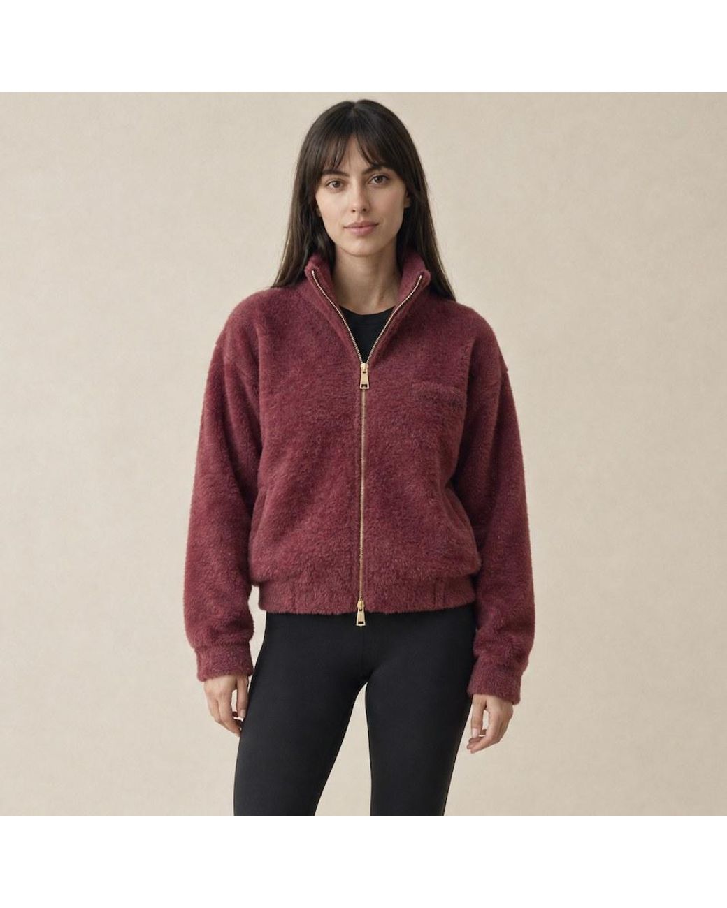 ROAV Purple Everyday Emma Burgundy Double Zip Cardigan