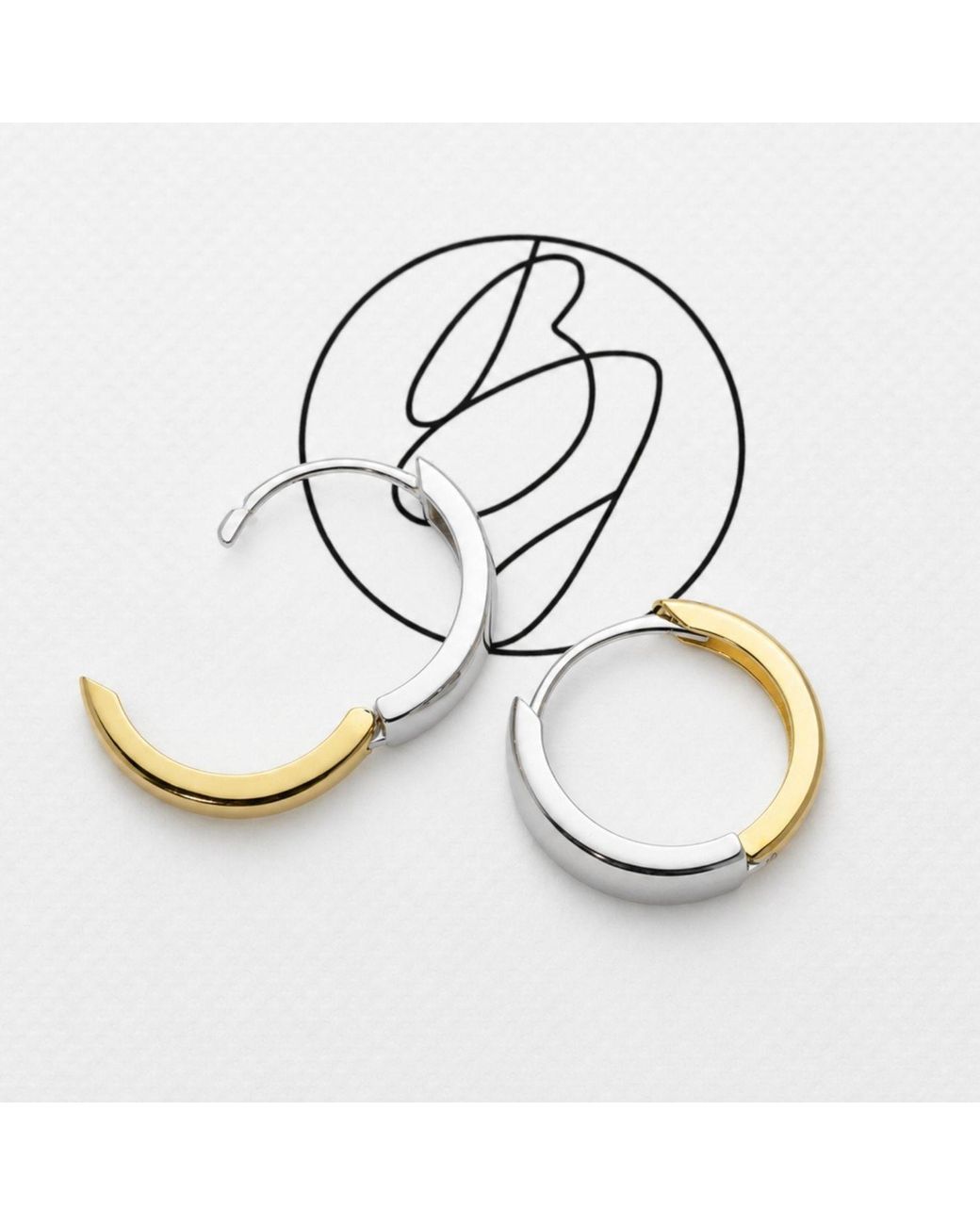 Belinda Jewelz Metallic Mixed Metal Reversable Hoop Earrings