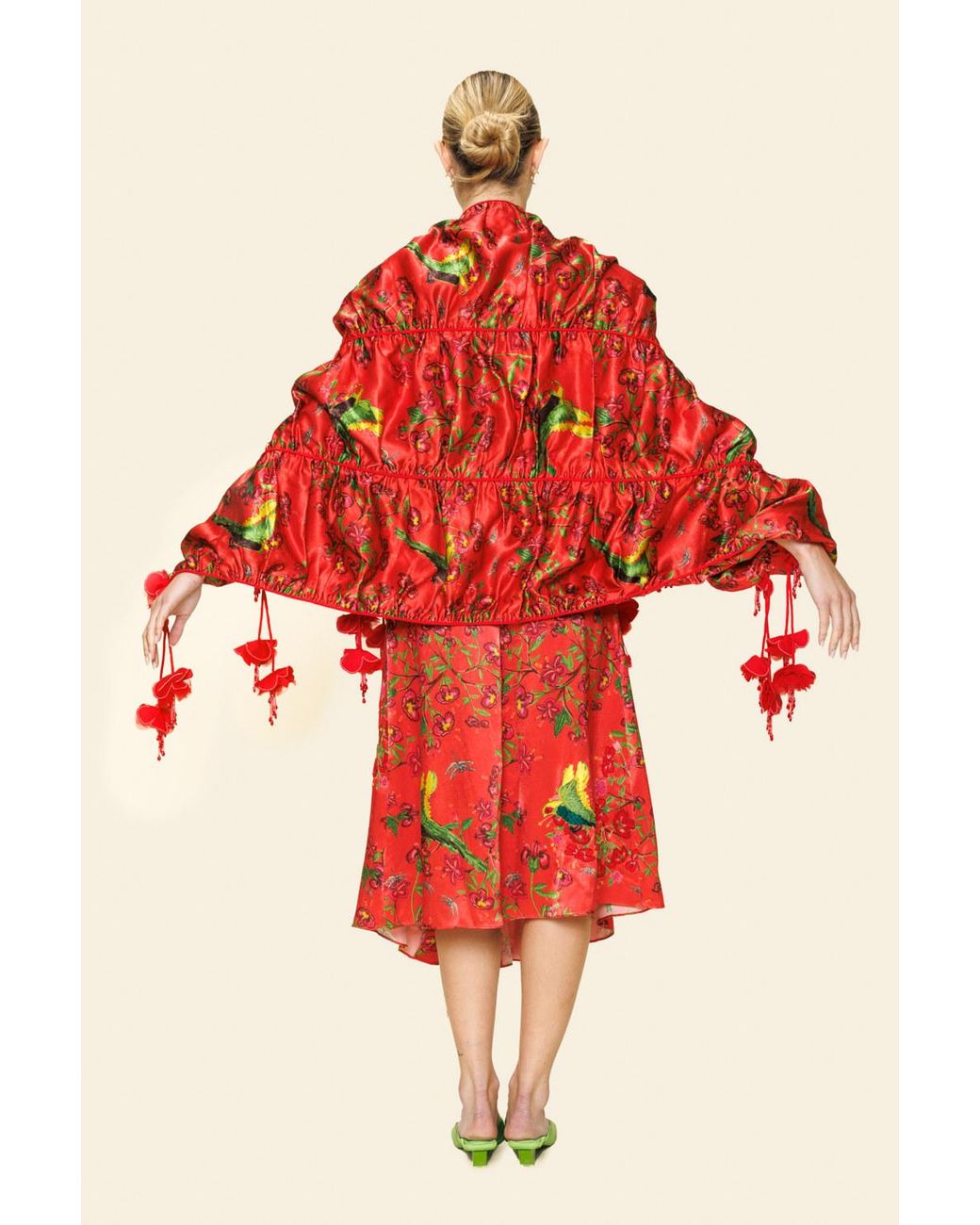 Ashaki Red Maya Bloom Scarf