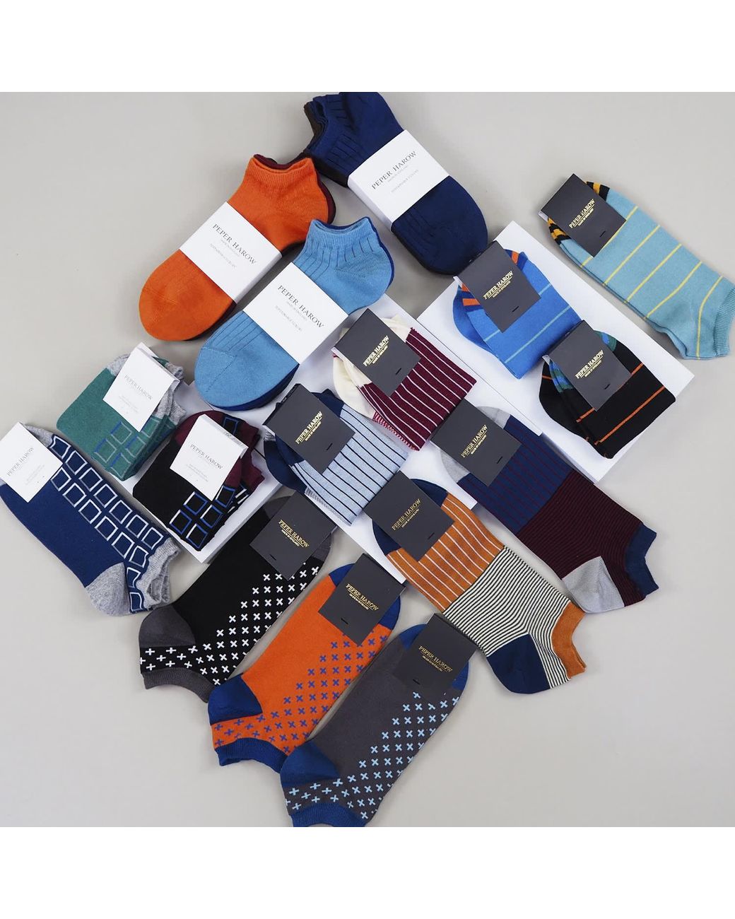 Peper Harow - Made in England Black Lux Taylor & Crosslet Trainer Socks Bundle for men