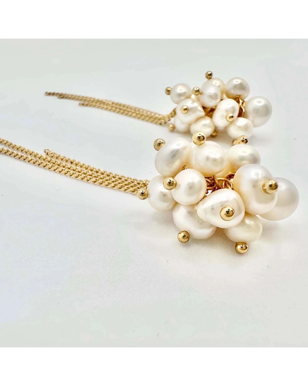 Angel Barocco Metallic Multi Ivory Pearl Earrings