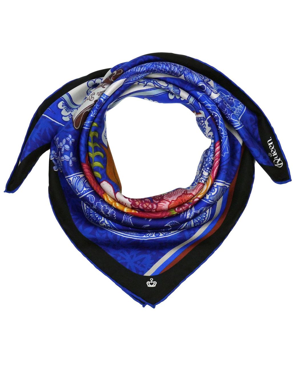 Kueen Blue Silk Scarf
