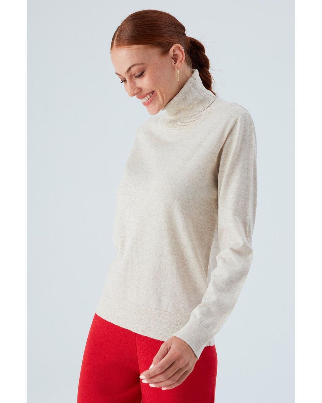 Peraluna Natural Neutrals Valeria Fine Turtleneck Pullover