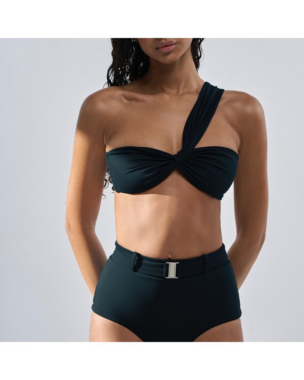 Veroni Swim Black Onyx High Waist Belted Bottom