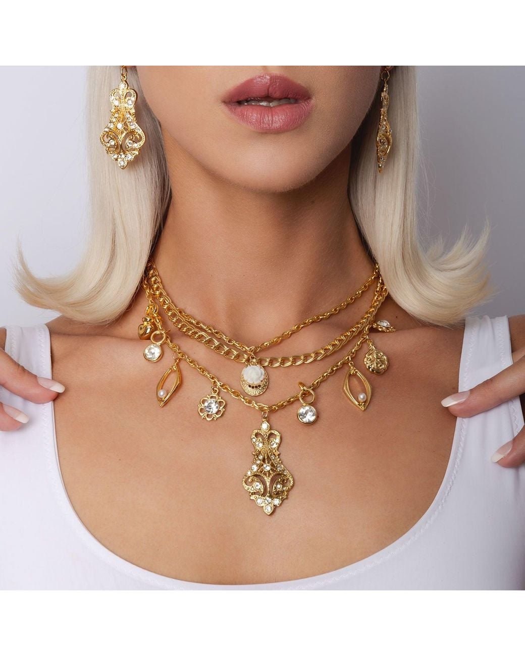 Caramel Vintage Jewellery Metallic Vintage Plated Lilibeth Necklace
