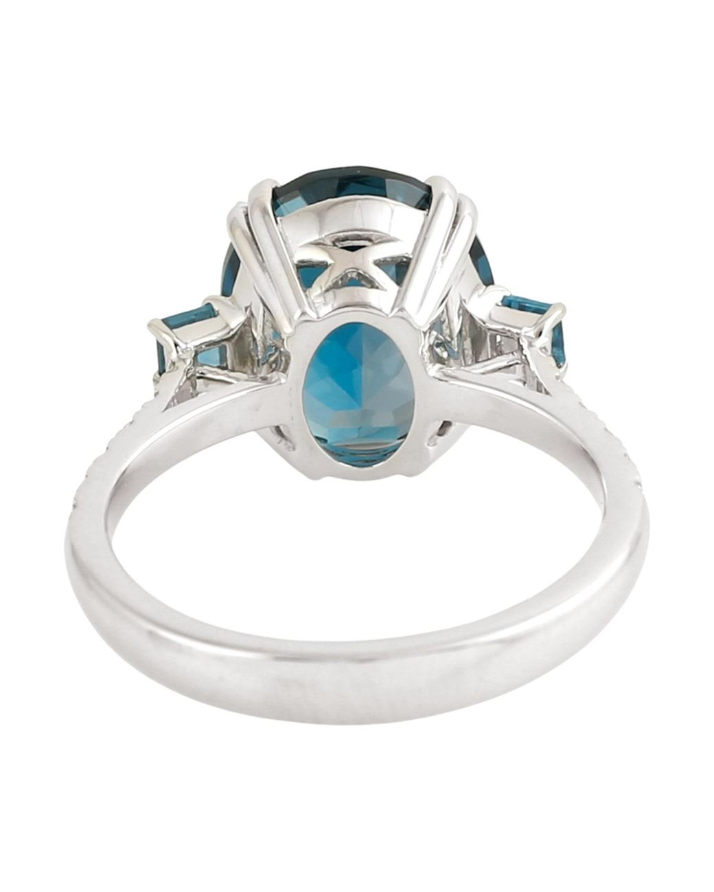 Artisan Blue 14K Oval London Topaz & Diamond Cocktail Ring