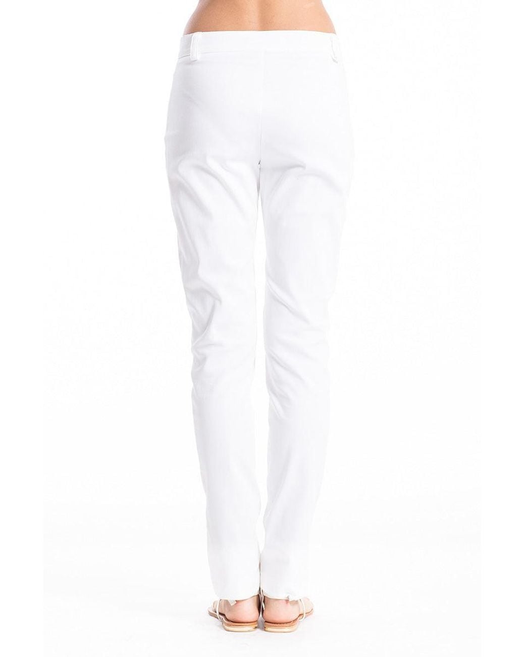 Conquista White Straight Leg Trousers