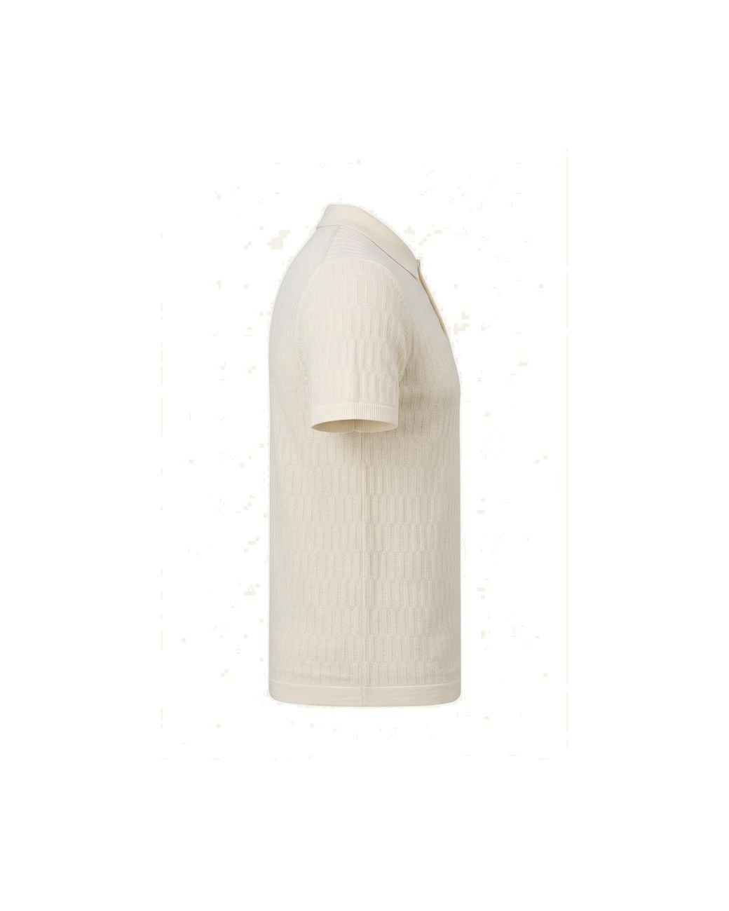 Ron Tomson Natural Short Sleeve Textured Polo Shirt for men