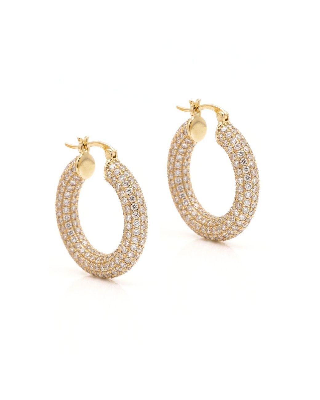 Jaredjamin Metallic Aria Pavé Chubby Hoop Earrings