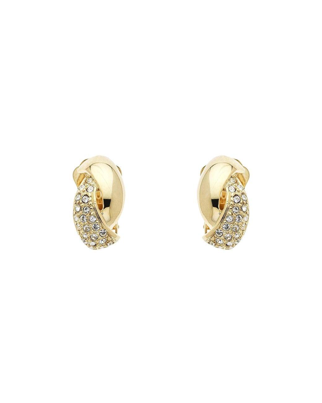 Emma Holland Jewellery Metallic Crystal Twist Clip On Earrings