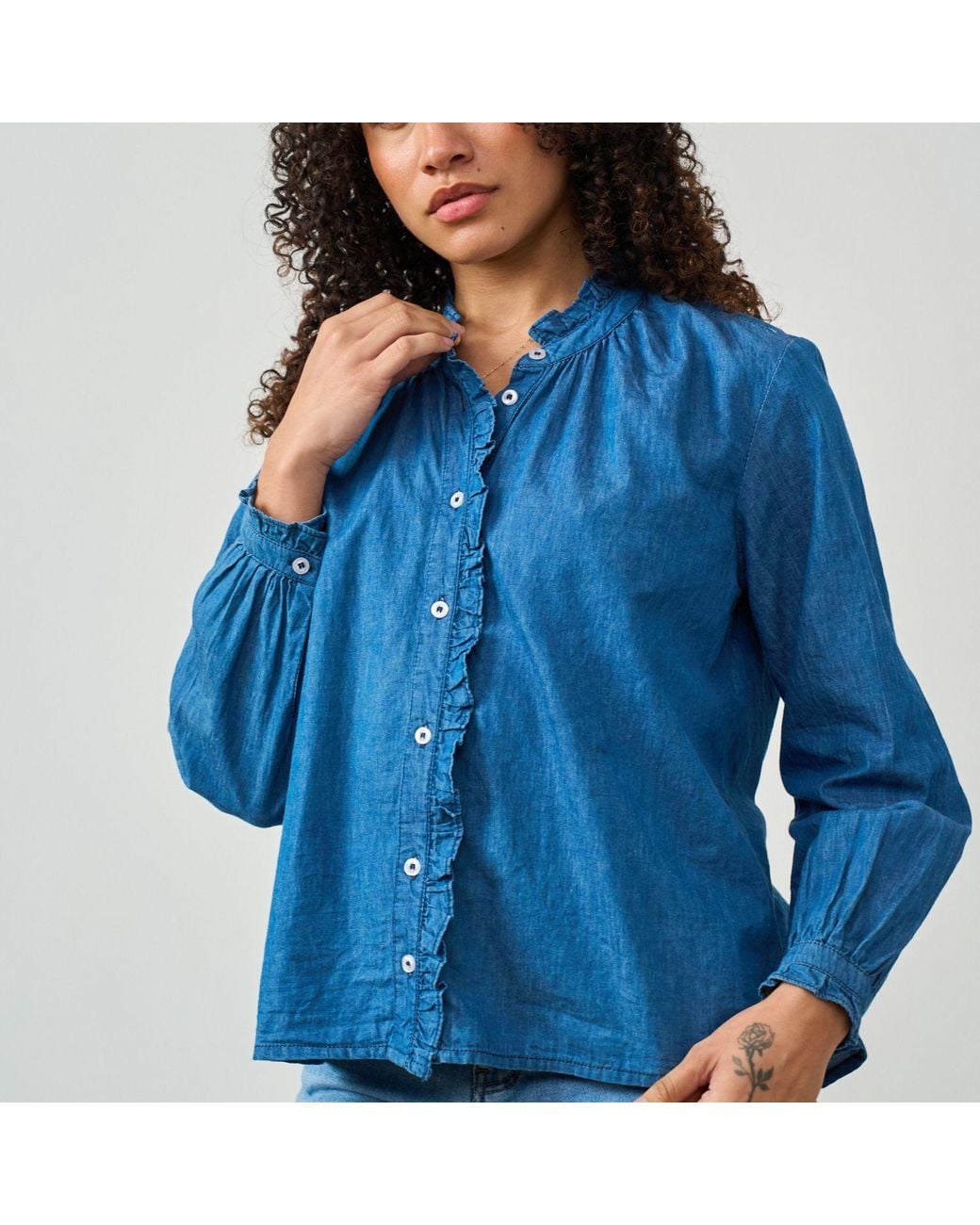 Luella Fashion Blue Brora Denim Blouse