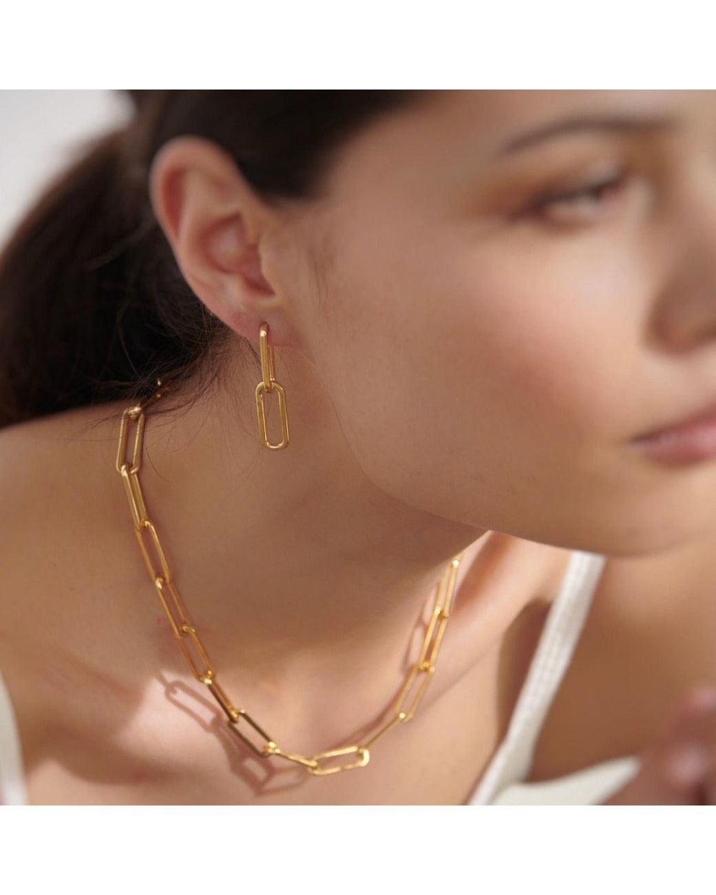 With Love Darling Metallic Mia Two Link Earrings