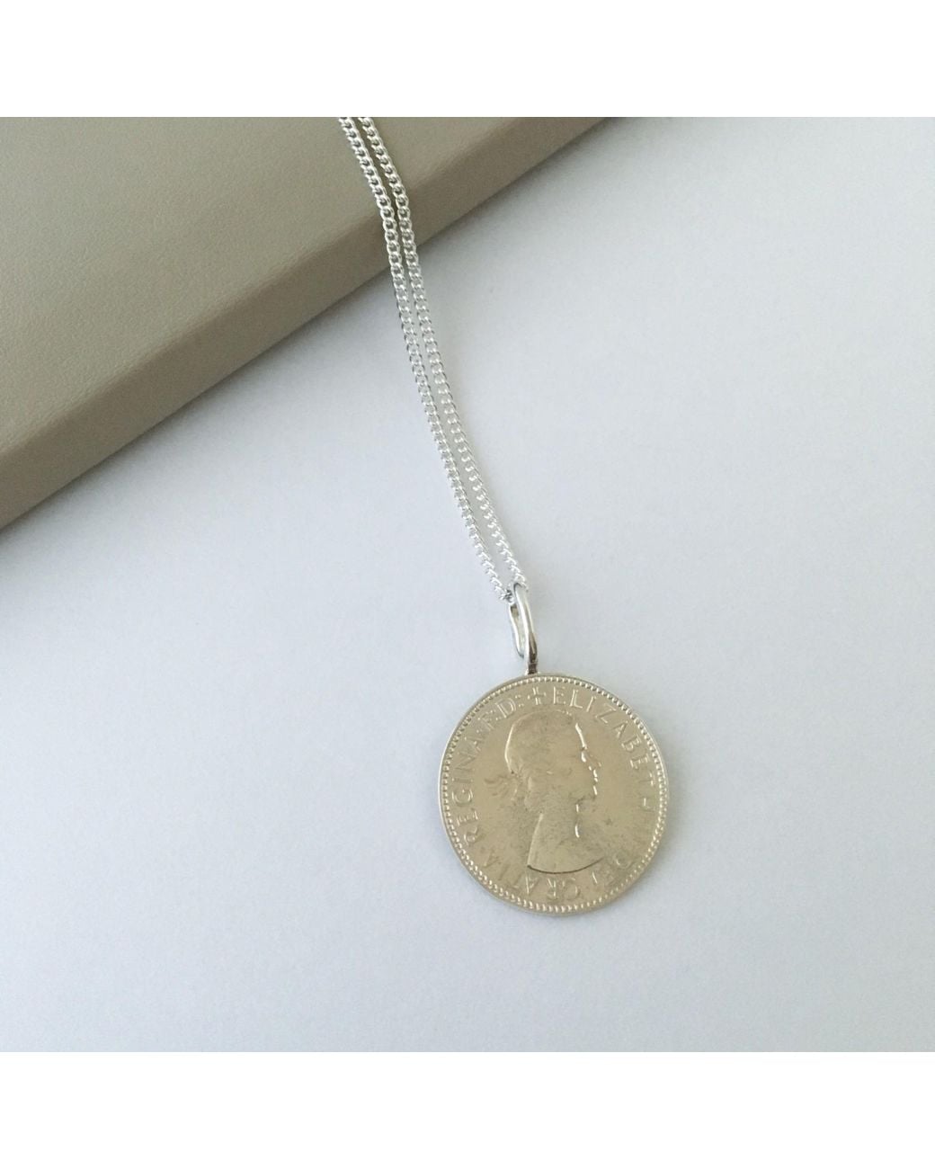 Katie Mullally Metallic British Half Penny & Chain for men