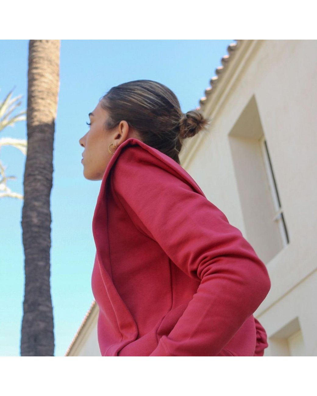 Mimhi Maison Red Shoulder Pad Lauper Sweatshirt – Raspberry
