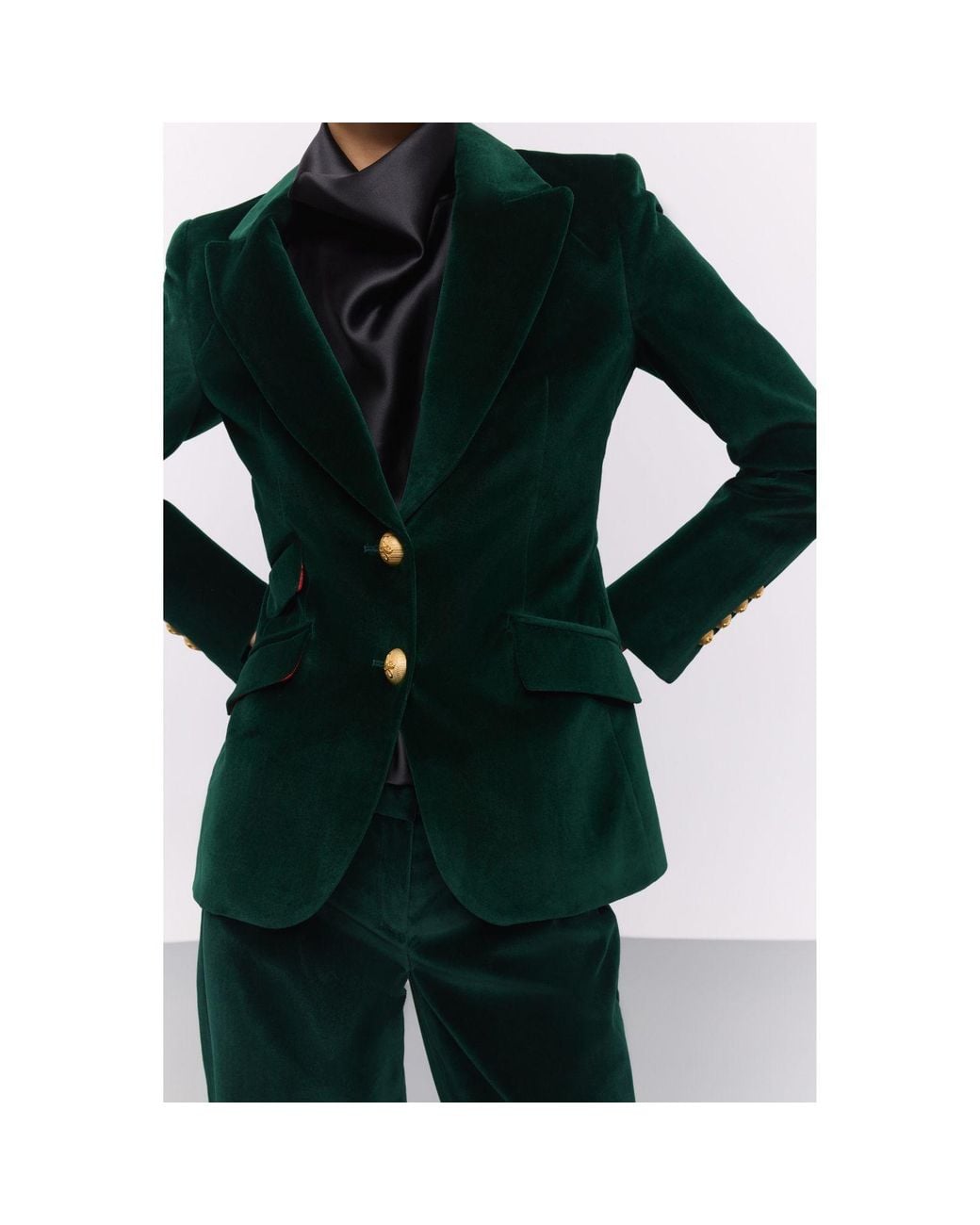 The Extreme Collection Green Velvet Blazer Oliva
