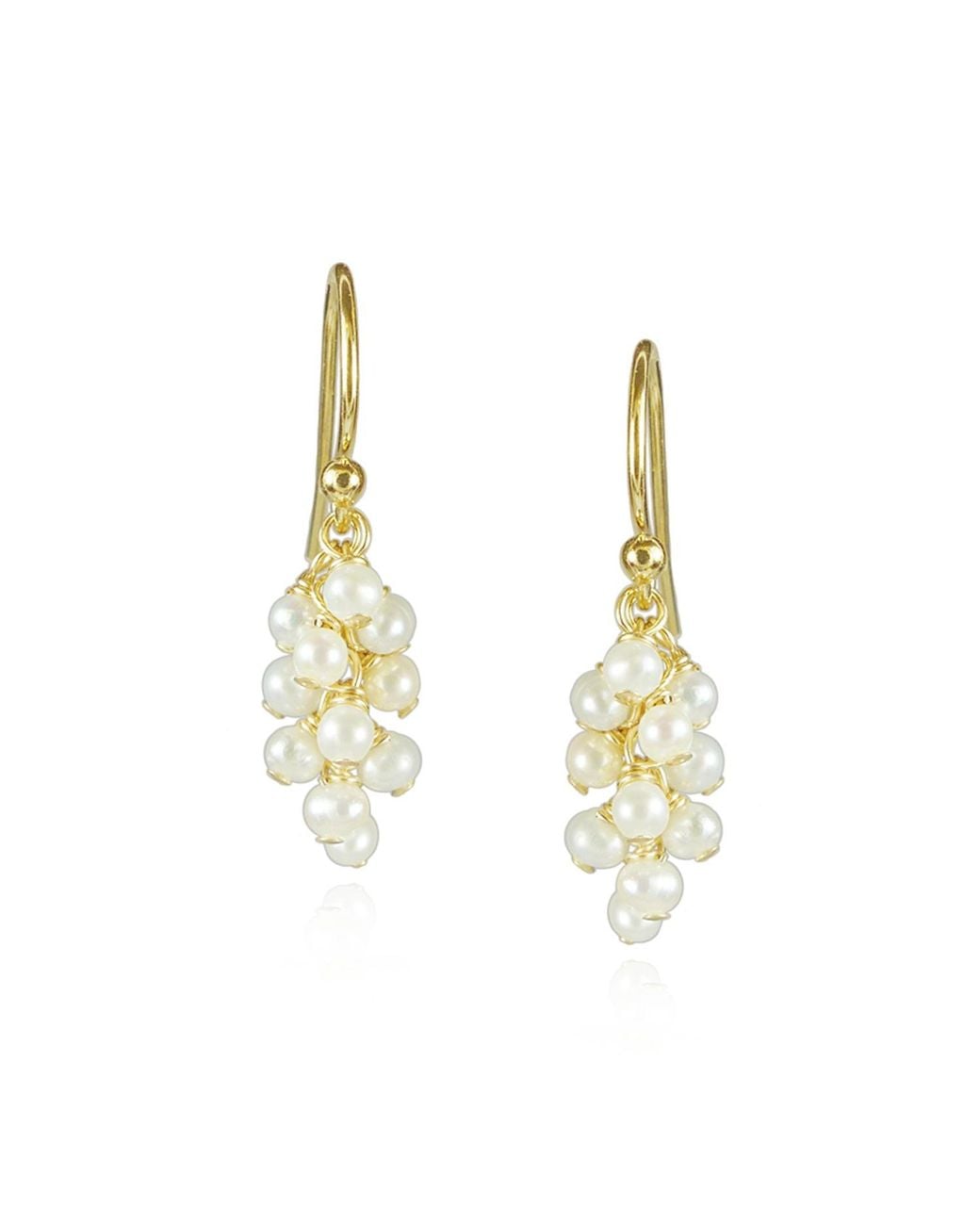 MOUNIR LONDON Metallic Pearl Cluster Earrings