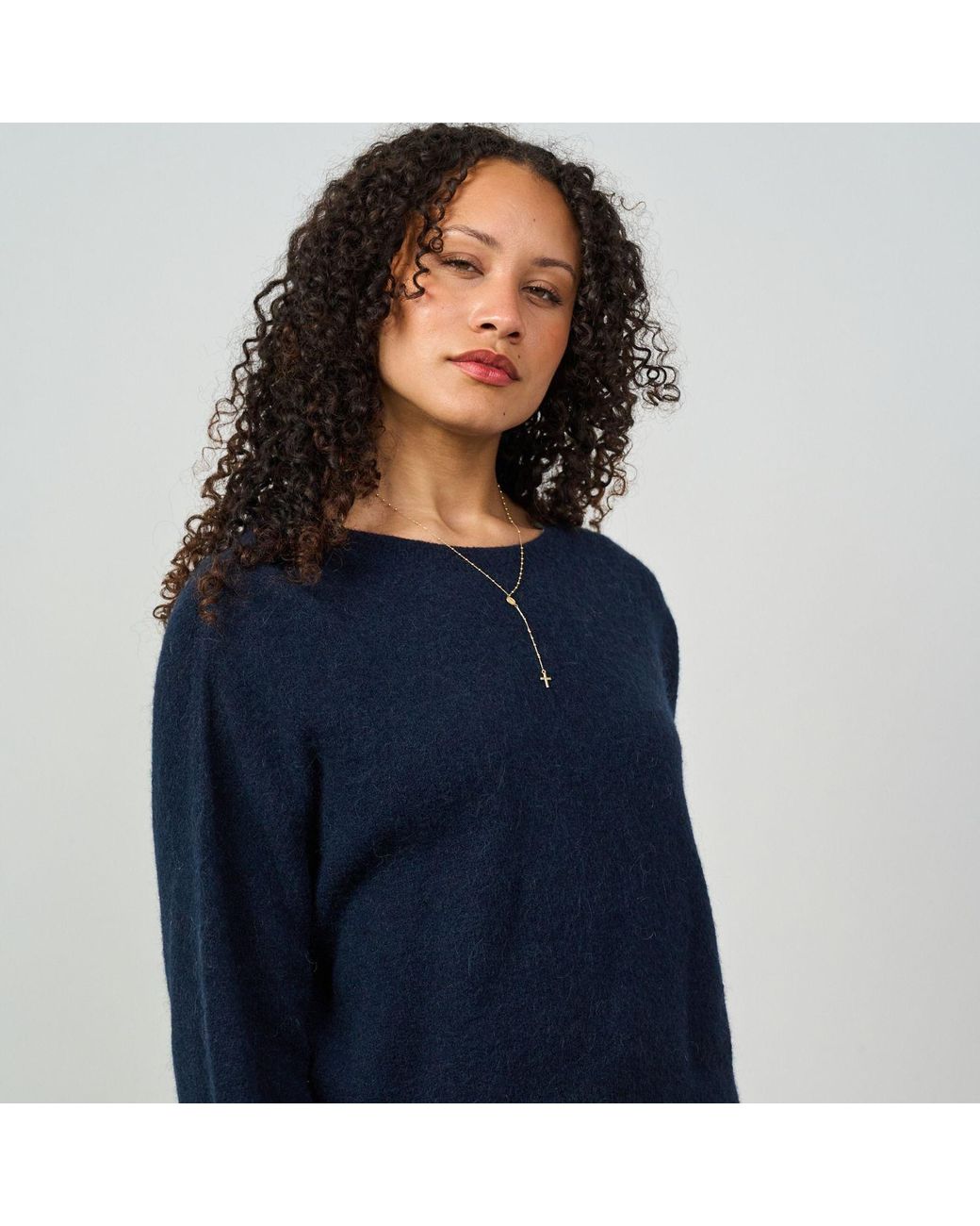 Luella Fashion Blue Bettina Short Alpaca Jumper