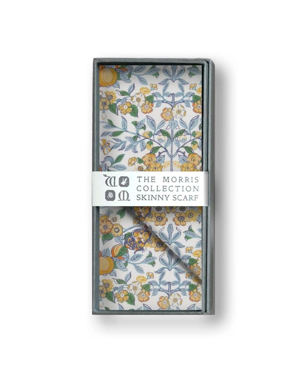 Lime Tree Design Blue Skinny Scarf Orchard Morris Collection