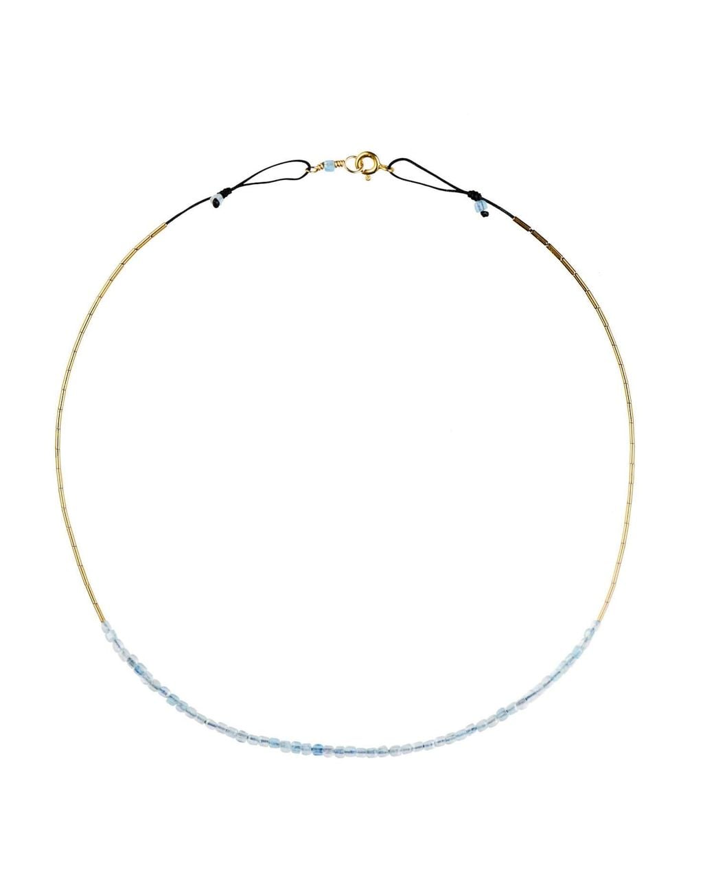 Corina Mardari Jewelry Metallic Aquamarine-Filled Adjustable Necklace