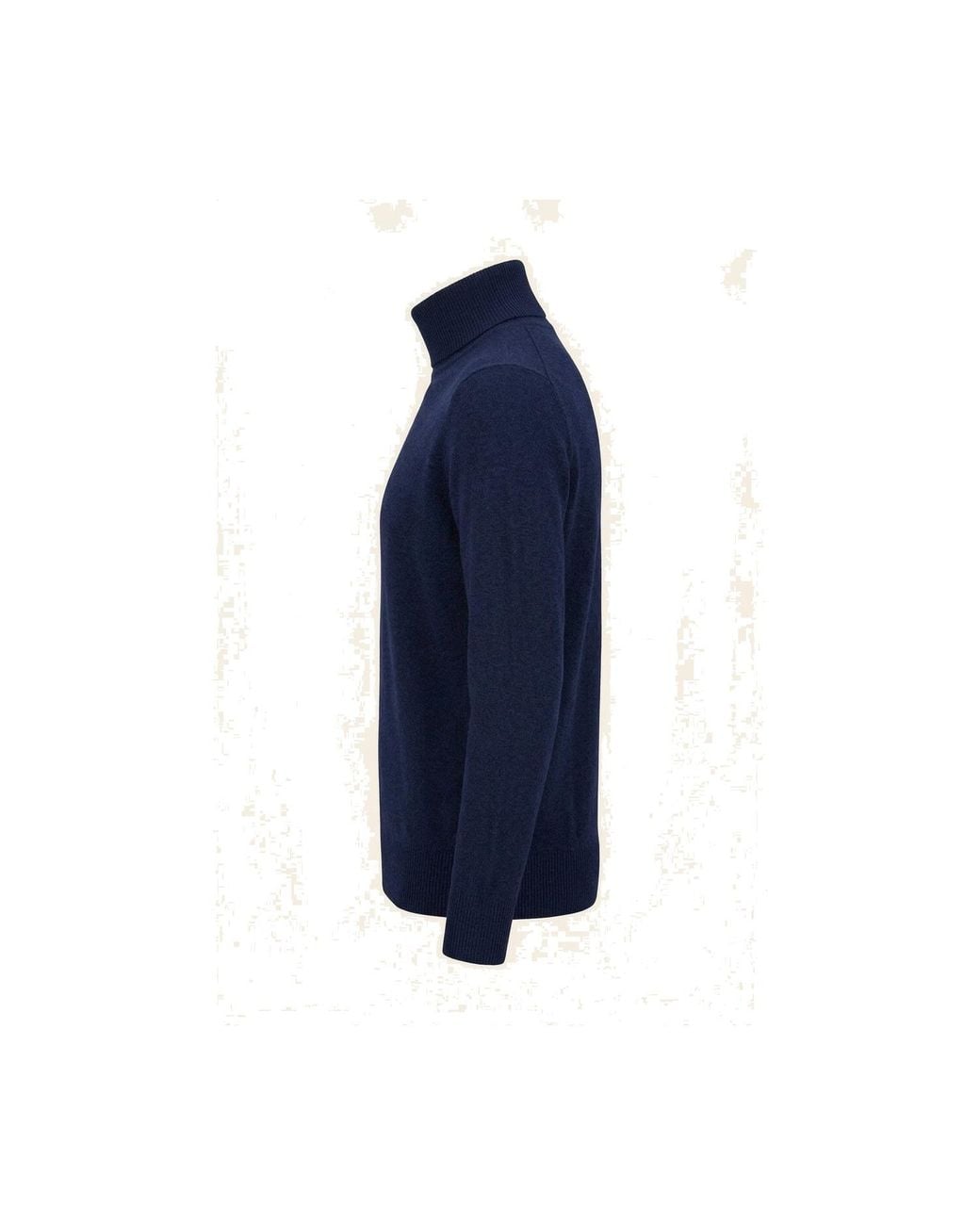 Ron Tomson Blue Rollneck Knit Sweater for men