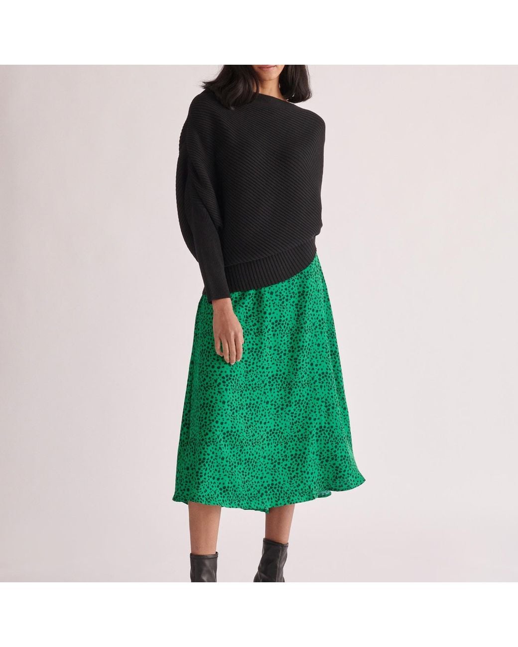 Paisie Black Draped Knitted Jumper